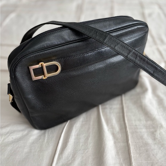 Vintage Christian Dior Black Leather Shoulder Bag – Made in France - Picture 3 of 11